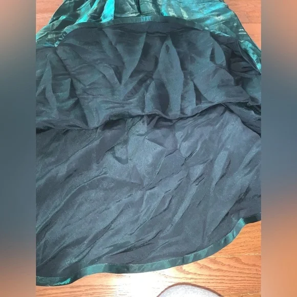 Vintage Laura Salkin Emerald Green Short Sleeve Maxi Formal Dress Size 11/12 - Picture 9 of 14